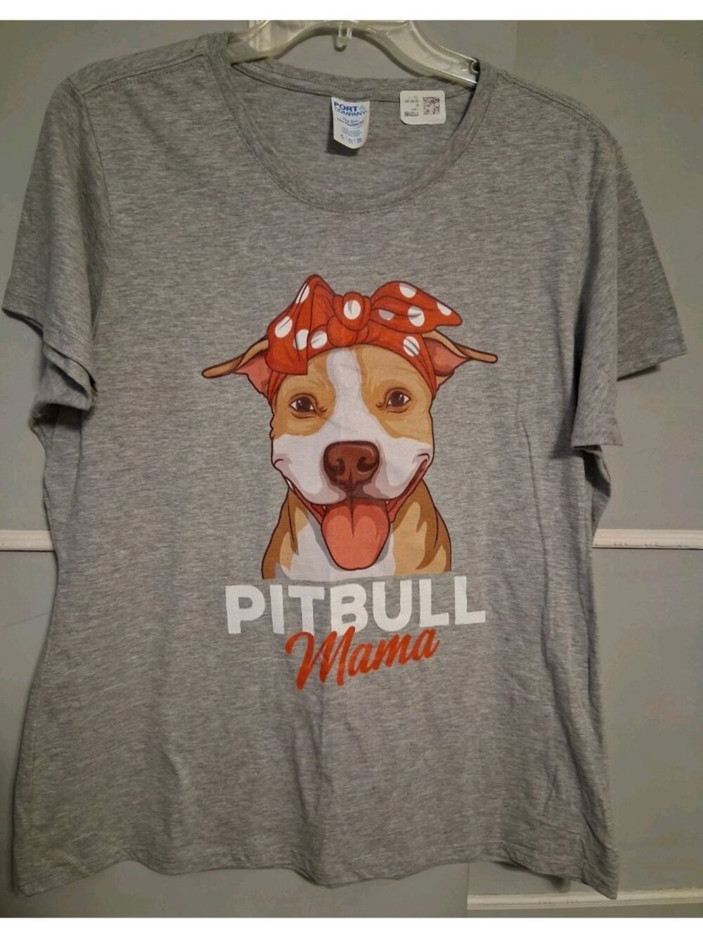 Pitbull Mama T-Shirt Pit Bull Terrier Dog Gift Gray XL NWT Port & Company